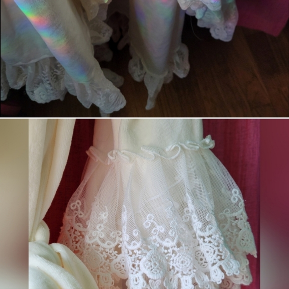 Hopeless Romantic Bridal Train Floor Length White Lace Robe Cardigan Victorian - Picture 3 of 5